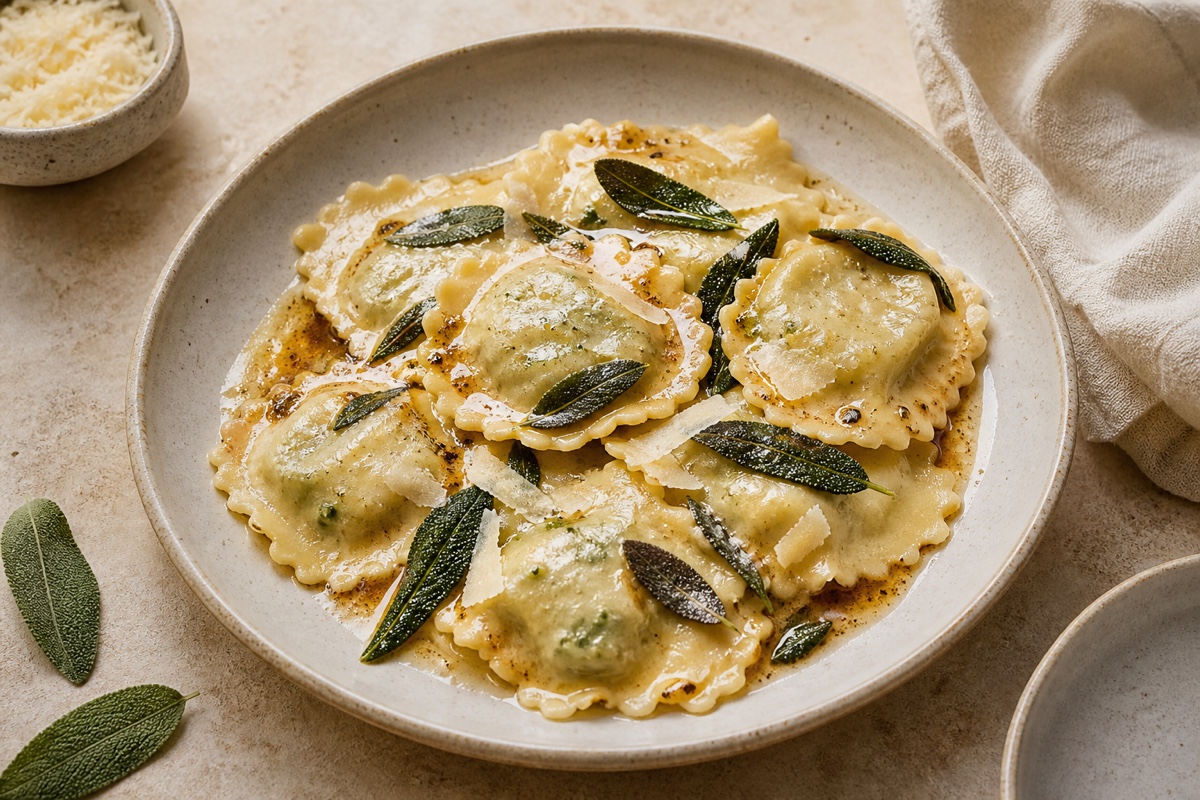 Ravioli z rikoto in špinačo