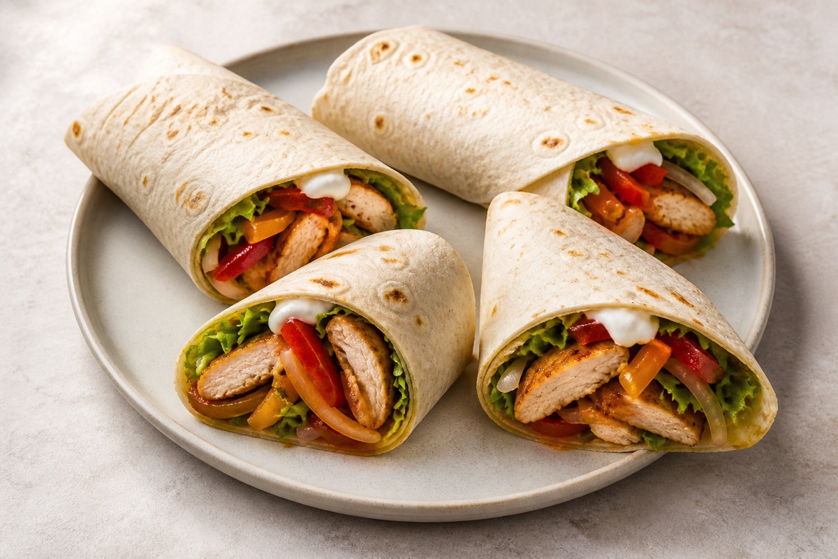 Tortilje s piščancem in zelenjavo